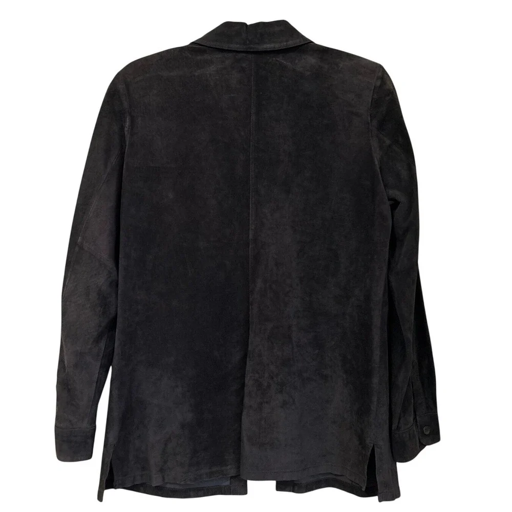 Ann‎ Taylor Medium Brown Suede Leather Shirt Jacket Button Shacket Buttery Soft